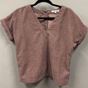 Madewell Dusty Rose V-Neck Short Sleeve Top